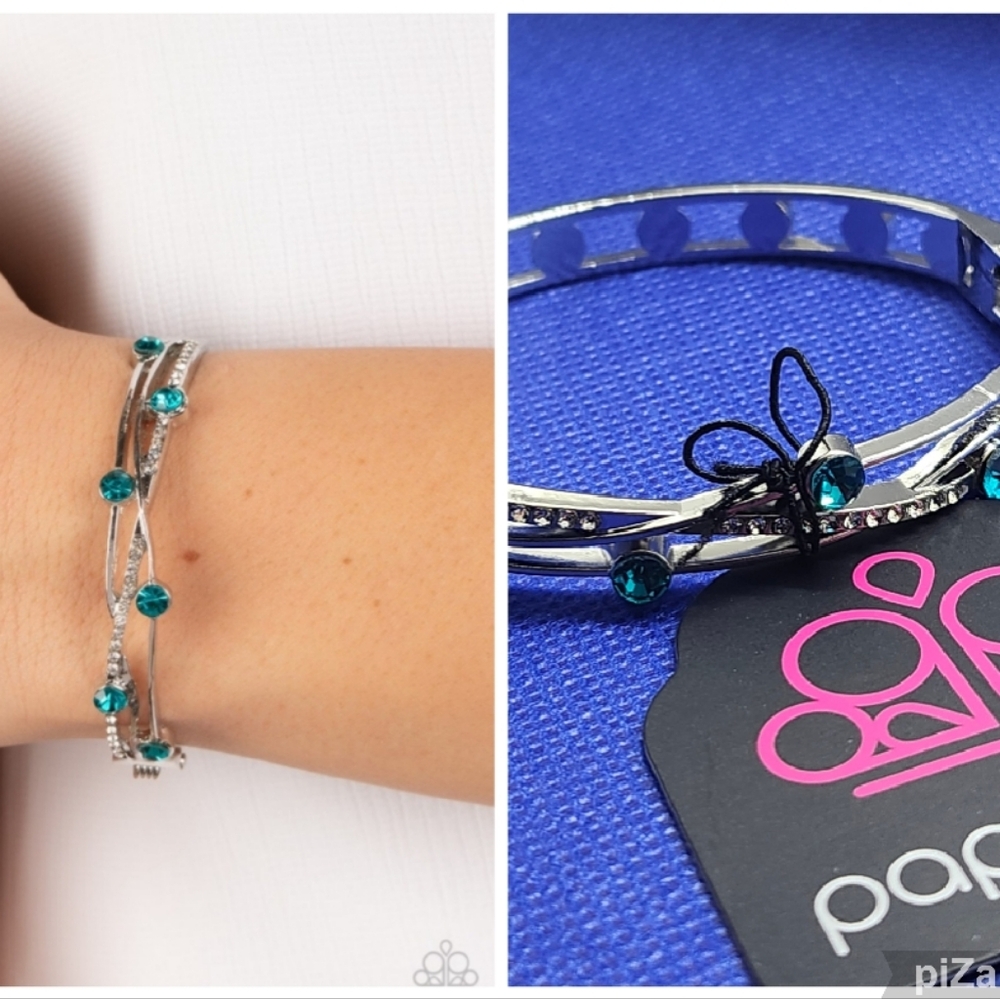 Elegant Silver and Teal Bracelet